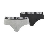 PUMA Men Everyday Briefs, Ropa interior Hombre, Gris / Black, S