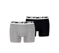 PUMA Men Everyday Multi Logo Boxers, Ropa Interior Hombre, Gris Melange/Negro, XXL