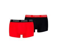 PUMA Boxer Trunk Boxershorts Men Herren Everyday Unterhose Pant Unterwäsche 2er Pack, Farbe:Red/Black, Bekleidungsgröße:S, Rojo, S