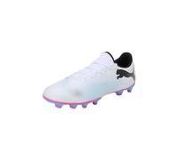 Puma Men Future 7 Play Fg/Ag Soccer Shoes, Puma White-Puma Black-Poison Pink, 42.5 EU
