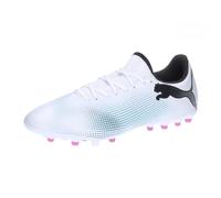 Puma Men Future 7 Play Mg Soccer Shoes, Puma White-Puma Black-Poison Pink, 45 EU