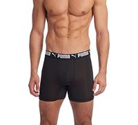PUMA Men's 3 Pack Athletic Fit Boxer Briefs, Black, Large