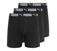 PUMA Men's 3 Pack Athletic Fit Boxer Briefs, Black, Large