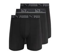 PUMA Men's 3 Pack Athletic Fit Boxer Briefs, Castlerock, Large