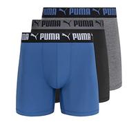 Puma Men's 3 Pack Athletic Fit Boxer Briefs, Star Sapphire, Small