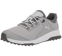 Puma Men's Fusion Grip Golf Shoe, Flat Light Gray Silver-Quiet Shade, 8.5