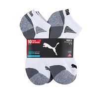 Puma Men's No Show Socks - 10 Pairs, Blanco, 12-16