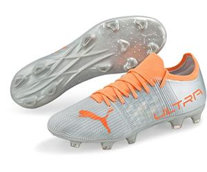 PUMA - Mens Ultra 3.4 Fg/Ag Shoes, Size: 7 M US, Color: Diamond Silver/Neon Citrus