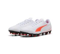 PUMA Vitoria II FG/AG, Zapatillas de fútbol Hombre, White Glowing Red, 41 EU