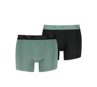 PUMA Microfiber Boxer, Verde y Negro, M (Pack de 2) Hombres