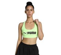 PUMA Mid Impact Fit Bra Parte Superior de Ropa Interior, Mujer, Speed Green Black, XL