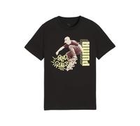 PUMA Camiseta 'Mid90s' marrón castaño / amarillo claro / negro, Talla 152