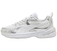 PUMA Milenio Tech 2000 Metallic Whisper - Tenis para Mujer, Color Blanco-Pluma, Gris Plateado, Talla 8, Puma Blanco Pluma Gris Puma Plata, 42 EU