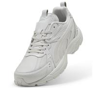 PUMA Milenio Tech Leather Sneakers Unisex, Calzado, Feather Gris/Blanco, 44.5 44.5