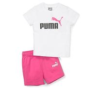 PUMA Minicats tee & Shorts Set Traje de trote, Unisex niños, Blanco-Rosa Perla, 62