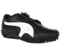 Puma Mostro Perf Elástico Sujeción Cuero Mujer Zapatillas Blancas Negro GB 4-7