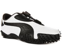 Puma Mostro Perf Elástico Sujeción Cuero Mujer Zapatillas Blancas Negro GB 4-7