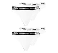 PUMA Mujer Iconic Strings Tanga 603034001 4er Paquete - 317 Blanco/Blanco, S