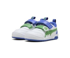 PUMA MULTIFLEX 2 Dino V INF - Tenis Unisex para bebé, Color Blanco-Verde Fruta-Zafiro Real, Talla 4.5 UK Niño, Puma Blanco Verde Fruta Zafiro Real, 21 EU
