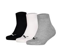 Puma Niños Calcetines de Cuarto,3er Paquete - Lisos Cuartos 3P,Logos,Monocromo