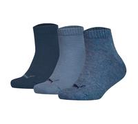 Puma Niños Calcetines de Cuarto,3er Paquete - Lisos Cuartos 3P,Logos,Monocromo