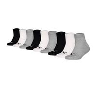 Puma Niños Quartersocken, 9er Paquete - Lisos Cuartos Ecom 9P, Logo, Monocromo