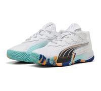 PUMA Nova Elite, Zapatos de Tenis Unisex Adulto, Blanco Black Vivid Blue Heat Fire, 39 EU
