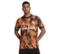 PUMA OLYMPIQUE DE MARSEILLE 771344-03 3rd Jersey Replica T-Shirt Unisex Black-Flat Dark Gray-Rickie Orange Tamaño M