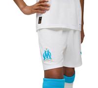 Puma - Pantalón corto Olympique Marsella Primera Equipación 2025-2026 Niño, Unisex, White-Bleu Azur, 128 cm