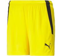 Puma - Pantalón corto teamLIGA Mujer, Mujer, Cyber Yellow-Black, S