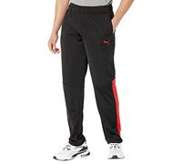 PUMA Pantalones de Contraste para Hombre, Negro/Rojo de Alto Riesgo, L