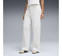 PUMA Pantalones de pernera ancha y cintura alta HER para mujer, Ropa, Blanco, L