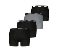 PUMA Paquete de 4 bóxers elásticos de algodón para hombre, con logotipo y banda en la cintura, Negro Combo, M