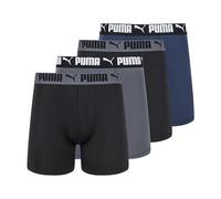PUMA Paquete de 4 Calzoncillos Tipo bóxer elásticos para Hombre, Azul/Negro/Gris, Large