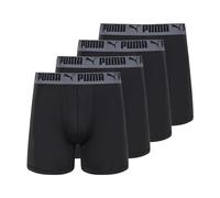 PUMA Paquete de 4 calzoncillos tipo bóxer elásticos para hombre, Negro, S