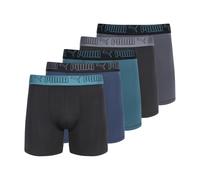Puma Paquete de 5 Calzoncillos Tipo bóxer para Hombre, Azul/Verde/Negro, Small