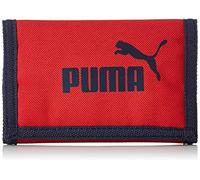 PUMA Phase Wallet - Monedero, diseño de Rayas, Color Rojo