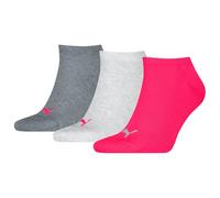 PUMA Plain Calcetines, Middle Grey Melange Pink, 43-46 (Pack de 3) Unisex Adulto