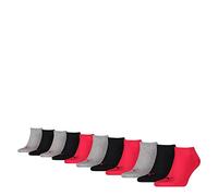PUMA PLAIN ECOM 005 - Calcetines unisex para hombre y mujer, 11 unidades, talla: 47-49, color: negro/rojo, negro / rojo, 47-49