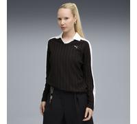 PUMA Polo T7 de manga larga y corte holgado para mujer, Ropa, Negro, M