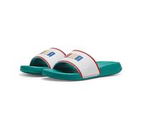 PUMA Popcat 20 Ready, Set, Better Jr, Slide Sandal, Sparkling Green White-Active Red, 35.5 EU