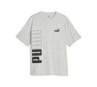 PUMA Power Colorblock tee Camiseta, Hombre, Gris Claro Jaspeado