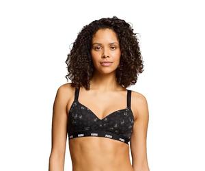 PUMA Printed Padded Sujetador Deportivo, Negro Combo, L Mujeres