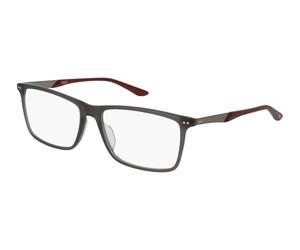 PUMA Pu0096o-008 56 Optical Frame Man Acetate Marco óptico, Rutenio Mate/Mate Transparente Rojo Oscuro, INTNL