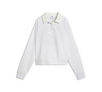 PUMA Polo de Manga Larga Class de Felpa y Corte Holgado Mujer L, White Glow Heather