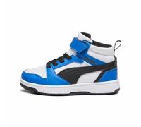 PUMA Puma Rebound V6 Mid Ac+ Ps, Zapatillas Unisex niños, Puma White Puma Black Racing Blue, 30 EU