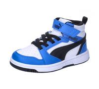 PUMA Puma Rebound V6 Mid Ac+ Ps, Zapatillas Unisex niños, Puma White Puma Black Racing Blue, 34 EU