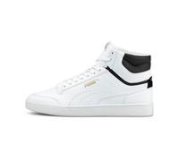 PUMA Shuffle Mid, Zapatillas Unisex Adulto, Blanco White White Black Team Gold, 38.5 EU