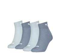 PUMA Quarter Calcetines, Azul, 39-42 (Pack de 4) Mujeres
