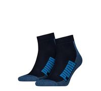 PUMA Quarter Calcetines, Azul (Navy / Grey / Strong Blue), 43-46 (Pack de 2) Unisex adulto
